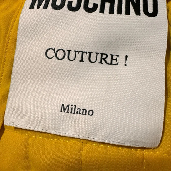 MOSCHINO Couture Yellow Pleated Quilted skirt Size 6 made in‎ Italy Authentic - Picture 15 of 16
